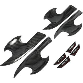 SCITOO Door Handle Covers Trim Pack of 4 Front Rear Left Driver and Right Passenger Side Black Intside ABS Molding Protector for 1962 for Abarth 1000,2016-2021 for Honda Civic