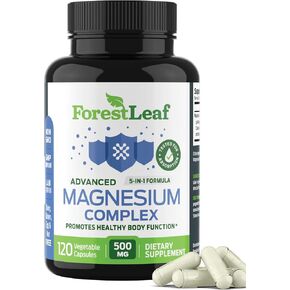 ForestLeaf Magnesium Complex 500mg - Magnesium 500mg Capsules - Magnesium Supplement 500 mg - Magnesium for Sleep, Magnesium for Constipation - Magnesium Supplement for Women (120 Ct)