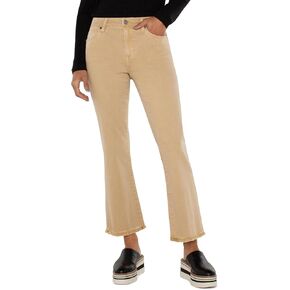 Liverpool Women's Hannah Mid-Rise Crop Flare with Fray Hem Stretch Denim