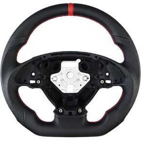 LOSCHEN Full Leather Steering Wheel for Chevrolet Corvette C7 2014-2019 Full Nappa Perforated Leather, D-shaped Flat-bottom Steering Wheel in Kuwait