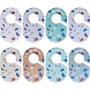 Baby Closet Dividers for Clothes Organizer - Set of 8 Colorful Double-Sided Clothes Size Dividers form Newborn to Toddler Wooden Gender-Neutral Dividers for Daily Baby Nursery Decor