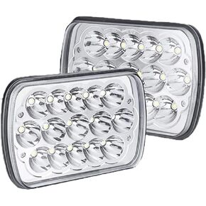 H6054 LED المصابيح الأمامية 5x7 مجموعة المصابيح الأمامية Hi/Low مختومة شعاع H4 9003 التوصيل مستطيلة المصابيح الأمامية LED المصابيح الأمامية لجيب رانجلر XJ المصابيح الأمامية شيفروليه شاحنة فان
