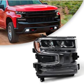 مجموعة المصابيح الأمامية FIONE LED متوافقة مع Chevy Silverado 1500 2019 2020 2021 الجانب الأيسر للسائق LH مناسب فقط لنموذج إصدار LED