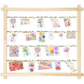 Photo Display Board with 30 Clips,Picture Frames Collage Wall Decor for Hanging Photos, Artworks, Postcards, Greeting Cards (Weathered White)