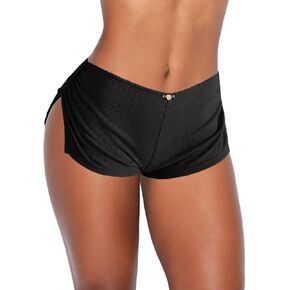 Low Rise Booty Shorts Micro Pajamas Shorts for Women Cute Boy Shorts Side Slit Ruched Lounge Shorts Pj Bottoms