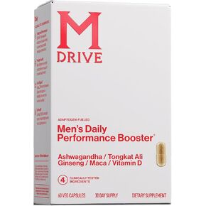Mdrive Men's Daily Performance Complex Support Supplement - Ashwaghanda, Tongkat Ali, Ginseng, Maca & Vitamin D, 60 Capsules, 30 Day Supply