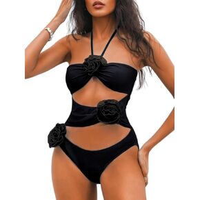 Sexy One Piece Swimsuit, Cutout Halter Monokini, Size Runs Small