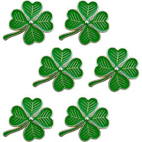 St. Patrick's Day Clover Lapel Pins,Irish Green Four Leaf Shamrock Pins,St Patricks Day Pins Brooch Jewelry Birthday Gift for Wife Friends