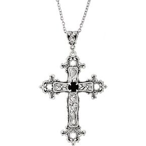 Sacina Gothic Cross Necklace, Zinc Alloy Cross Pendant, Goth Jewelry Gift for Women, Men