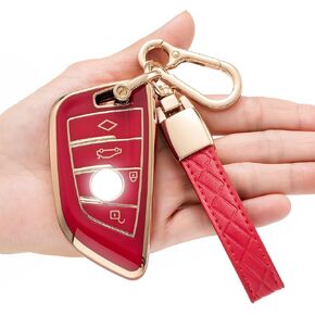 Key Fob Cover for BMW,Soft TPU Key Case Shell Compatible with BMW 2 5 6 7 Series X1 X2 X3 X5 X6
