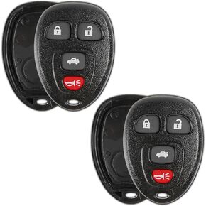 2X KeylessOption Key Fob Cover Case Replacement for 2006 2007 2008 2009 2010 2011 2012 2013 2014 2015 2016 Buick Cadillac Chevrolet Chevy Remote Shell, 4-Button 15912859, No Programming Required