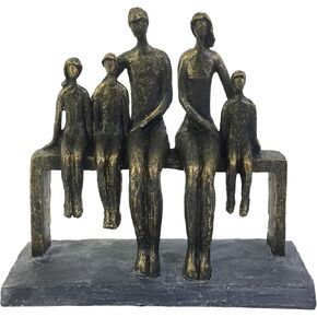 Sagebrook Home "Polyresin 10"" Family Sculpture, Bronze/Copper, 10"" l x 4"" w x 10"" h (14884)