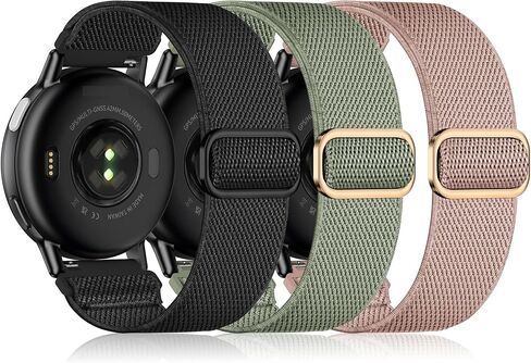 أربطة مطاطية رياضية من النايلون مقاس 20 مم لـ Forerunner 165/55/570-42 مم، متوافقة مع حزام ساعة Garmin Vivoactive 6/5/3 للنساء والرجال، 3 عبوات من الأساور المصنوعة من النايلون الناعم لاستبدال Venu/Venu Sq in Kuwait
