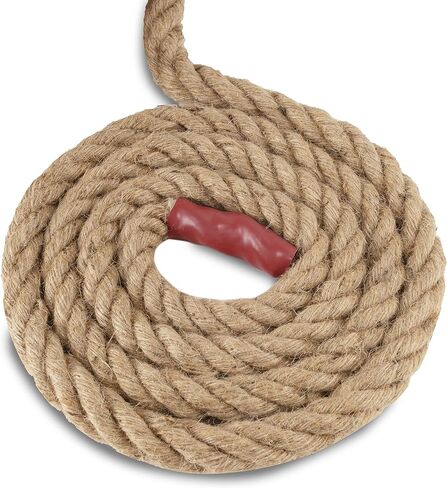 Natural Jute Manila Rope, Twisted 4 Strand Fiber Hemp Rope for Sports, Decor, Pet Toys, Crafts, Tug of War, Fitness, Indoor Outdoor Use, (1/2" x 49 ft) in Kuwait