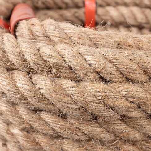 Natural Jute Manila Rope, Twisted 4 Strand Fiber Hemp Rope for Sports, Decor, Pet Toys, Crafts, Tug of War, Fitness, Indoor Outdoor Use, (1/2" x 49 ft) in Kuwait