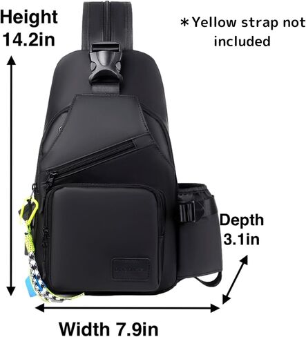 Convertible Anti-theft USB Port Sling Bag with Bottle Holder, Travel Hidden Zipper Crossbody Chest Shoulder Backpack (Black) in Saudi Arabia