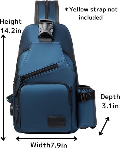 Convertible Anti-theft USB Port Sling Bag with Bottle Holder, Travel Hidden Zipper Crossbody Chest Shoulder Backpack (Black) in Saudi Arabia