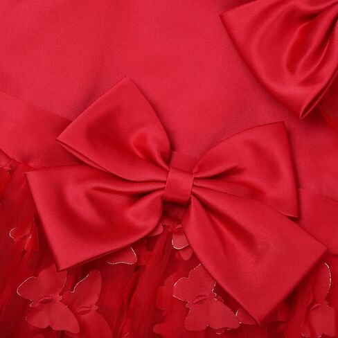 Uhnice Flower Girl Dress Floral Butterfly Tulle Tutu Bowknot for Wedding Birthday Party in Saudi Arabia