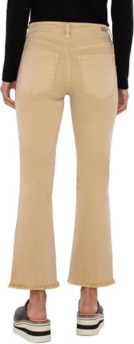 Liverpool Women's Hannah Mid-Rise Crop Flare with Fray Hem Stretch Denim in Kuwait