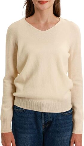 Amazhiyu Womens 100% Wool Pullover Sweaters Knit V Neck Long Sleeve Casual Tops in Saudi Arabia
