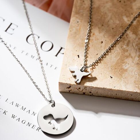 Mother Daughter Necklace Set of 2 Elephant/Bear/Duck/Wolf/Dinosaur Matching Necklaces Mother Daughter Gifts Mommy and Me Jewelry in Saudi Arabia