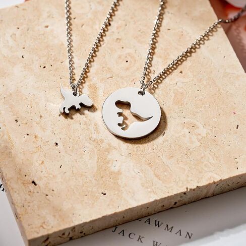 Mother Daughter Necklace Set of 2 Elephant/Bear/Duck/Wolf/Dinosaur Matching Necklaces Mother Daughter Gifts Mommy and Me Jewelry in Saudi Arabia