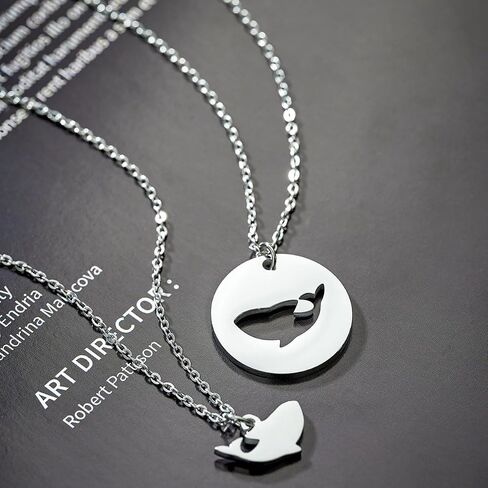 Mother Daughter Necklace Set of 2 Elephant/Bear/Duck/Wolf/Dinosaur Matching Necklaces Mother Daughter Gifts Mommy and Me Jewelry in Saudi Arabia