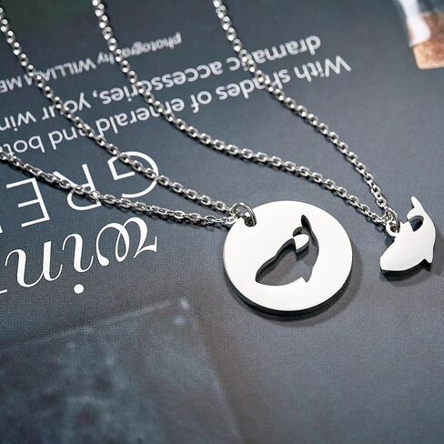 Mother Daughter Necklace Set of 2 Elephant/Bear/Duck/Wolf/Dinosaur Matching Necklaces Mother Daughter Gifts Mommy and Me Jewelry in Saudi Arabia