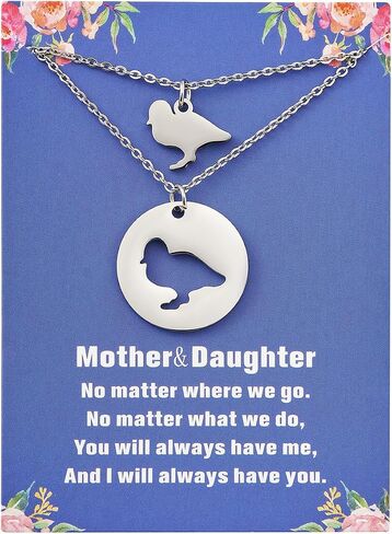 Mother Daughter Necklace Set of 2 Elephant/Bear/Duck/Wolf/Dinosaur Matching Necklaces Mother Daughter Gifts Mommy and Me Jewelry in Saudi Arabia