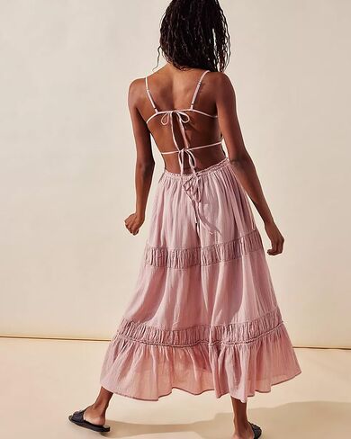 VIUTIL Womens Summer Backless Flowy Dress Clothes Sexy Beach Long Dress with Pockets 2024 in Saudi Arabia