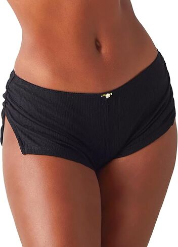 Low Rise Booty Shorts Micro Pajamas Shorts for Women Cute Boy Shorts Side Slit Ruched Lounge Shorts Pj Bottoms in Kuwait