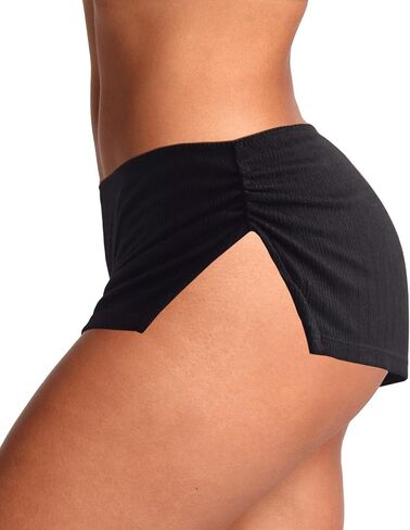 Low Rise Booty Shorts Micro Pajamas Shorts for Women Cute Boy Shorts Side Slit Ruched Lounge Shorts Pj Bottoms in Kuwait