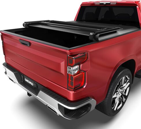 OEDRO Soft Tri-Fold Tonneau Cover, Custom Fit for Chevy Silverado 1500 / GMC Sierra 1500 New Body Style 2019-2025, Designed to Accommodate Fleetside 6.6 Ft Bed w/o Multi-Flex Tailgate in Saudi Arabia