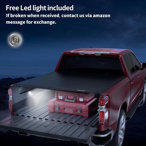 OEDRO Soft Tri-Fold Tonneau Cover, Custom Fit for Chevy Silverado 1500 / GMC Sierra 1500 New Body Style 2019-2025, Designed to Accommodate Fleetside 6.6 Ft Bed w/o Multi-Flex Tailgate in Saudi Arabia
