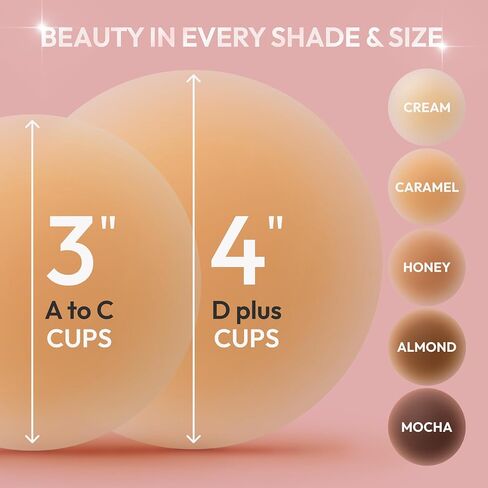 Nipple Covers for Women, Sticky Adhesive, Reusable, Extended Hold, Travel Box, Hypoallergenic, Silicone Pasties in Saudi Arabia