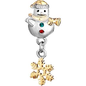 Christmas Snowflake Charm for Bracelets Candy cane Snowman Necklace Pendant Ginger man Gift Daughter Granddaughter Holiday Gifts