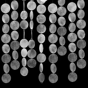 Capiz Shell Round Natural Shell for Wind Chimes Door Curtain Pendant Light Ceiling Light Crafts Shell Garland DIY Hanging Ornaments Jewelry Wedding Home (10 Feet)