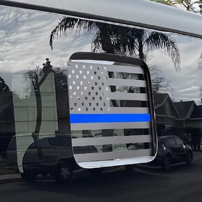 Compatible with Jeep Gladiator JT 2020 2021 2022 2023 2024 Rear Middle Back Window American US Flag Truck Back Center Vinyl Decal Exterior AccessoriesMatte Black