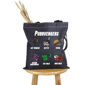 PWHAOO Movie Inspired Gift Purrvengers Tote Bag Cat Mom Handbag Cat Owner Merch Cat Lover Gift (Purrvengers T)
