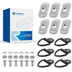 6 Sets Truck Bed Rail Bolts Nuts Cargo D-Rings Tie Down Mount Kit Fits Compatible with Nissan Frontier Titan with Utili Track Bed Rail System