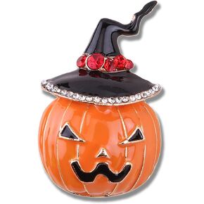 Halloween Pumpkin Brooch Pin Gifts for Women Halloween Gifts Rhinestone Hat Witch Lapel Pin Enamel Halloween Brooch Pins Christmas Pumpkin Pin Jewelry New Year Gifts for Women Men