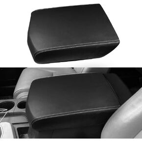 DEYTOP Center Console Cover for Toyota Tundra 2014-2021 Accessories Car Armrest Cover for Toyota Tundra Anti-scratch Leather Armrest Protector (Black with Black Stitches, 2014-2021)