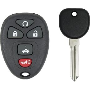 Keyless2Go Replacement for New Keyless Entry Remote Start Car Key Fob for 22733524 KOBGT04A with New Uncut Transponder Ignition Car Key Circle Plus B111