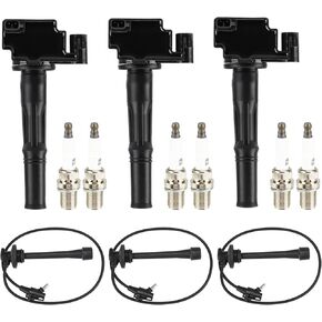 Ignition Coil Pack + Iridium Spark Plugs + Wire for Toyota 3.4L 1996-2002 4Runner, 1995-1998 T100, 1995-2004 Tacoma, 2000-2004 Tundra, UF-156 C1041 5C1308 E679 52-1519 IC223 E589