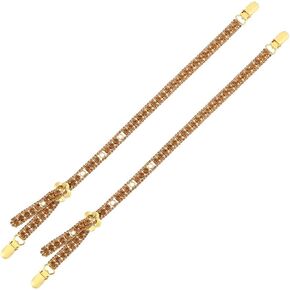 1 pair of clip Rhinestone shoulder straps dress with decorative chain metal accessories sexy shoulder straps