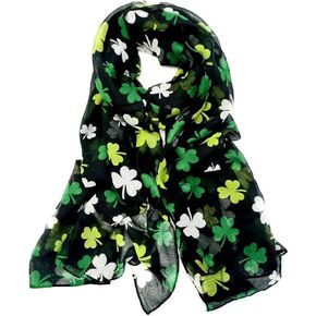 وشاح شامروك لعيد القديس باتريك، وشاح البرسيم الأيرلندي، وشاح أبيض أخضر، وشاح شامروك، وشاح من الساتان (C) in Kuwait