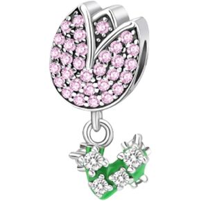 Plant Series Charms for 925 Sterling Silver for Women's Bracelets & Necklaces Dangle Pendant for Christmas Day Valentine's Day Mother's Day Jewelry Gifts for Women