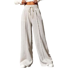 Women's Drawstring High Waisted Flare Sweatpants Wide Leg Long Pants Sweatpants Trouser