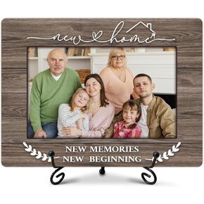 Housewarming Gifts for New Home, New Home Picture Frame, Family Picture Frame, House Warming Gifts for Family Friends Couples, Wooden Photo Frame for Desk Accessories, 8 x 6 Inches-A29