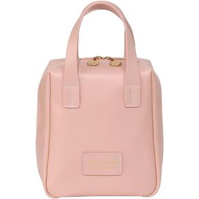 Travel Makeup Bag,Travel Cosmetic Bags, Waterproof Cosmetic Bag, PU Leather Handheld Cosmetic Organizer with Top Handle (Pink)